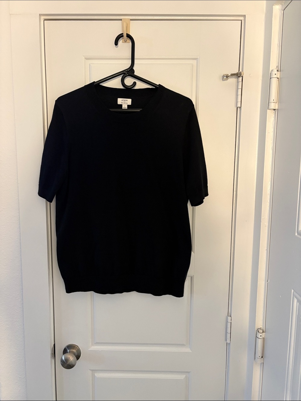 J. Crew Women’s Black Short-Sleeve Crewneck Sweater